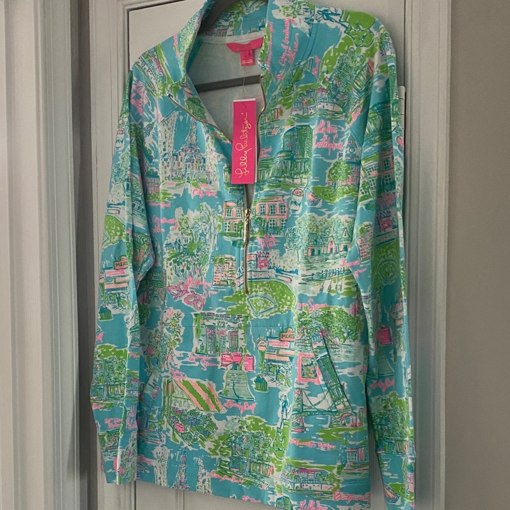 Lilly Pulitzer “Skipper” Popover Sweatshirt in “Lilly Loves Philly” Print